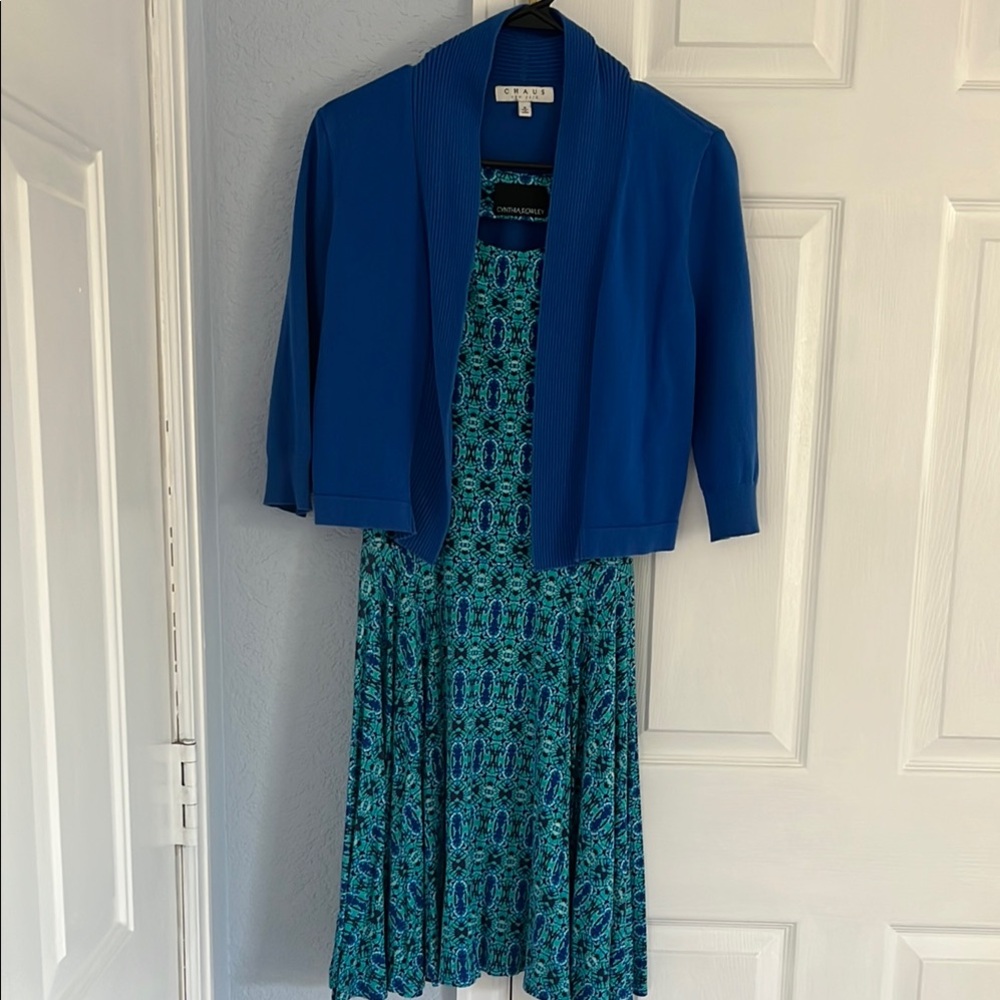 Cynthia Rowley Blue and Green Dress - Size Medium - Picture 2 of 6